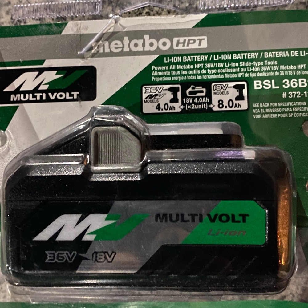 Metabo MultiVolt Li-ion 36V-18V battery